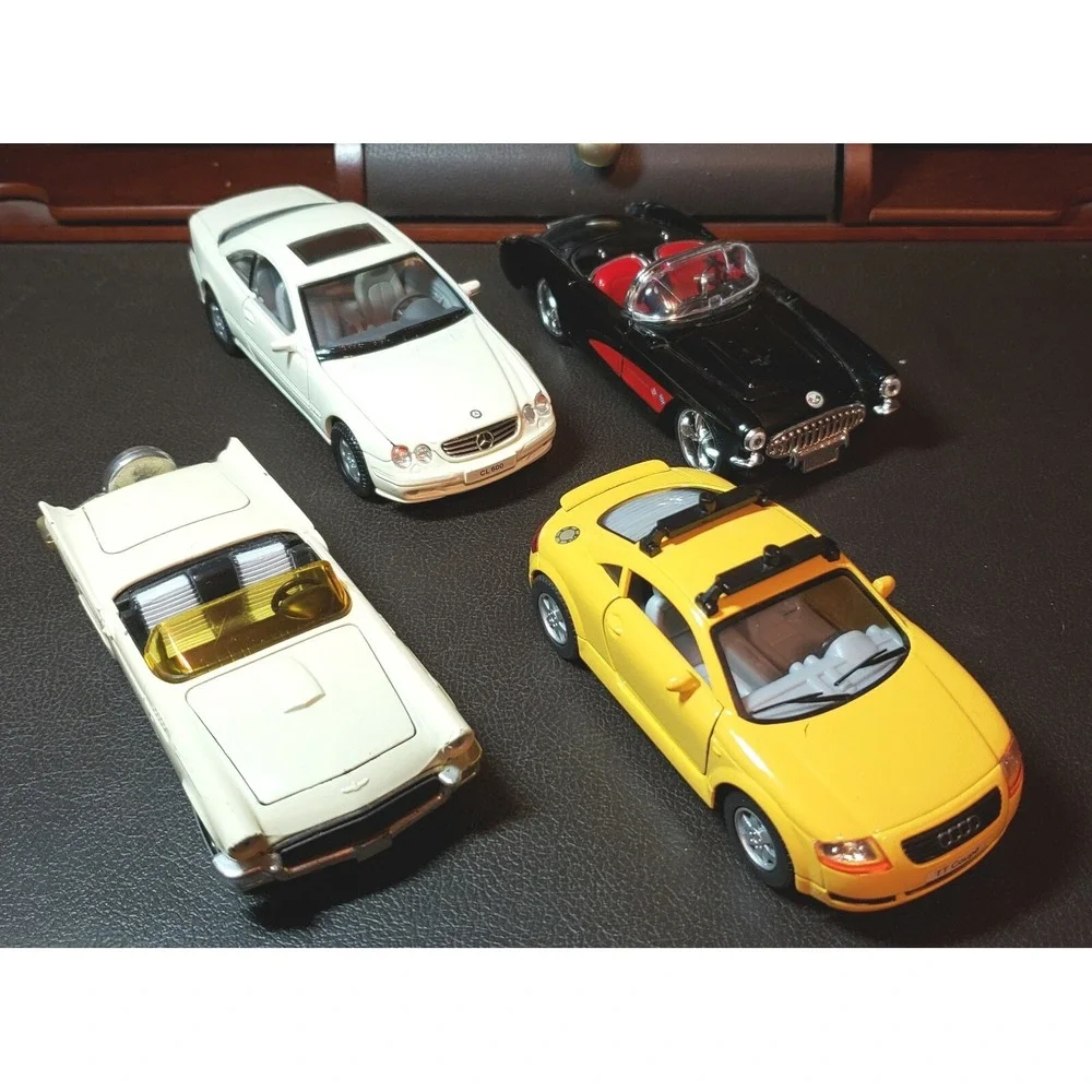 Set of 4 Cars 1956 Ford Thunderbird 2001 MBenz CL600 1957 Corvette 2008 Audi TT